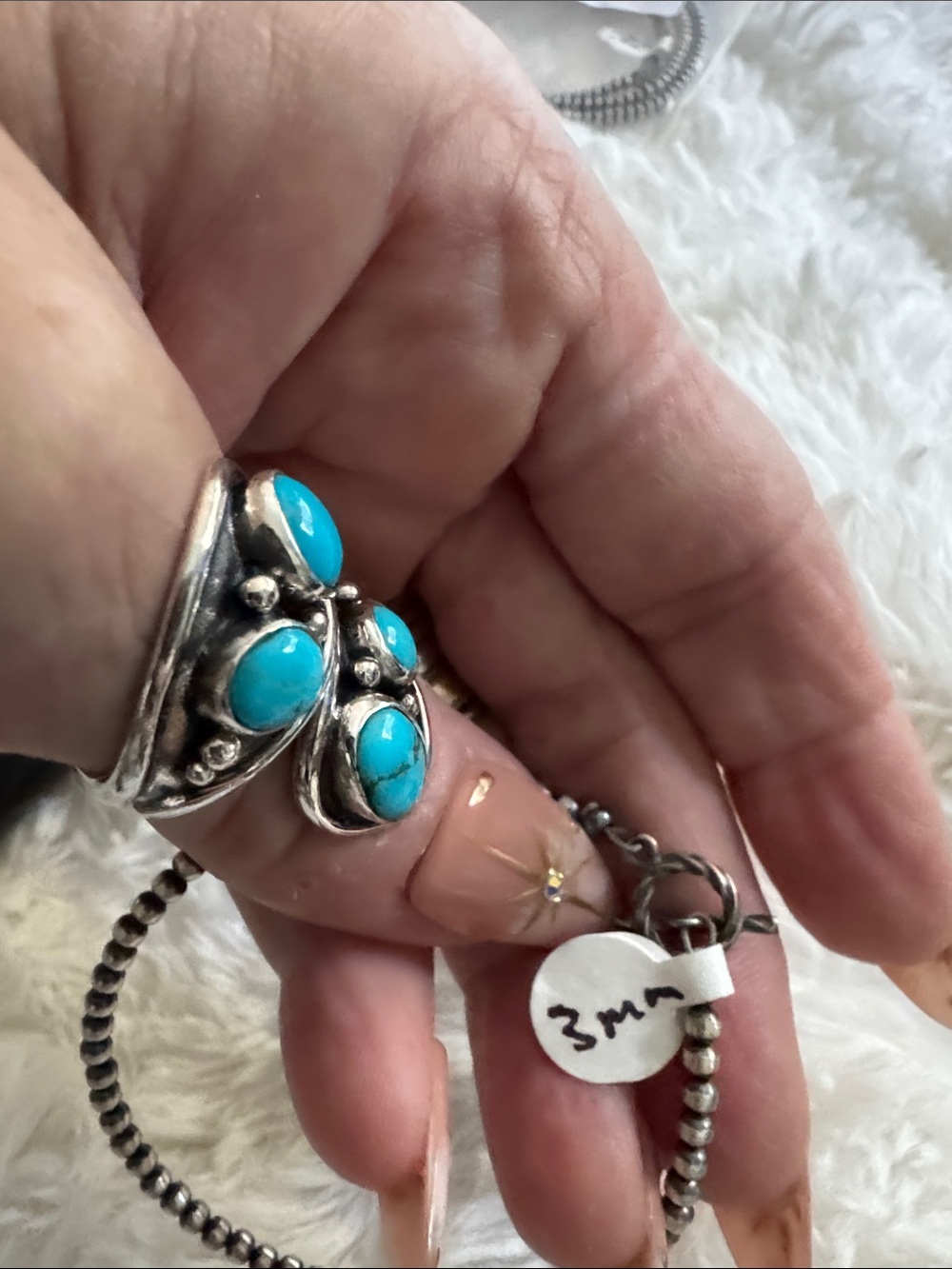 925 Sterling Silver native made pearls toggle  Bracelet - Picture 4 of 4